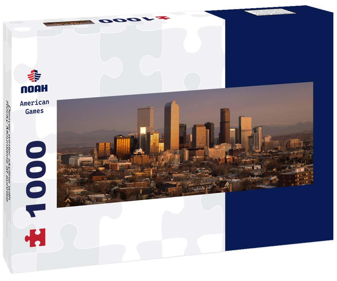 Noah Jigsaw Puzzle Denver winter skyline with Rocky Mountains at sunrise panorama 1000 pieces