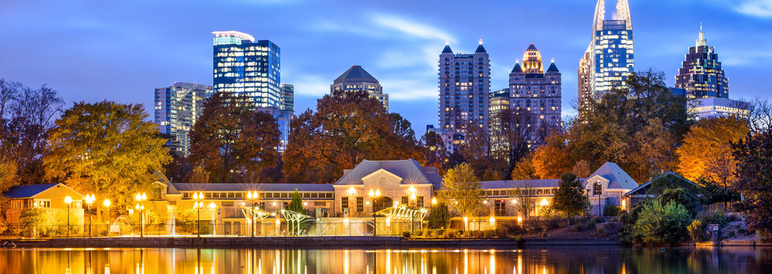Noah Jigsaw Puzzle Atlanta, Georgia, USA downtown city skyline at Piedmont Park's Lake Meer panorama 1000 pieces