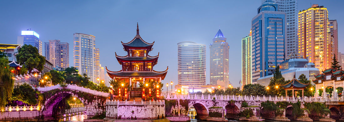 Noah Jigsaw Puzzle Guiyang, China skyline at Jiaxiu Pavilion on the Nanming River panorama 1000 pieces