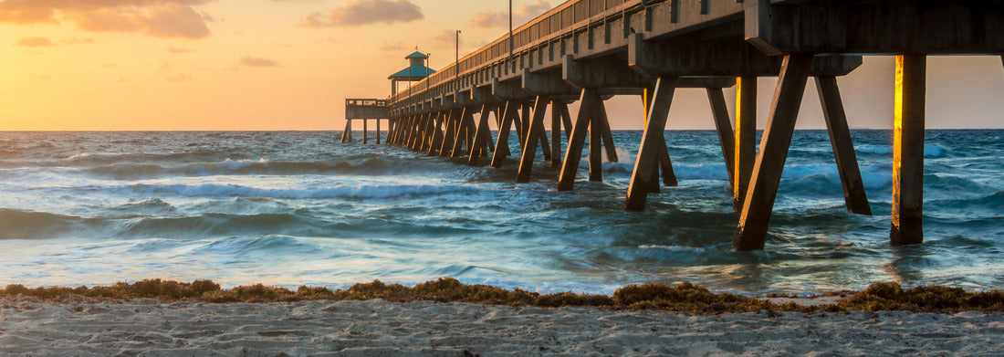 Noah Jigsaw Puzzle Deefield Beach Pier at sunrise panorama 1000 pieces