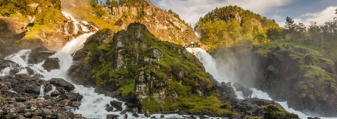 Noah Jigsaw Puzzle Låtefossen waterfall on the 13 near Odda, Norway Panorama 1000 Pieces