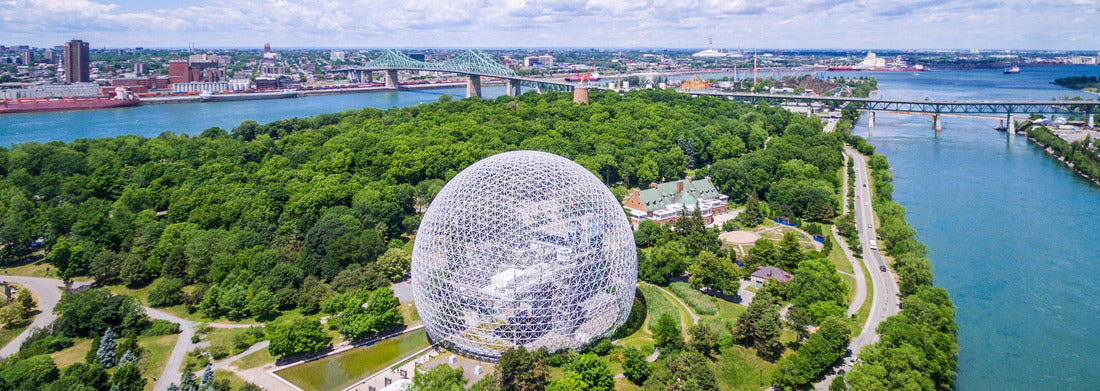 Noah Jigsaw Puzzle Aerial view of the city of Montreal with biosphere and St. Lawrence River in Montreal, Quebec, Canada Panorama 1000 Pieces