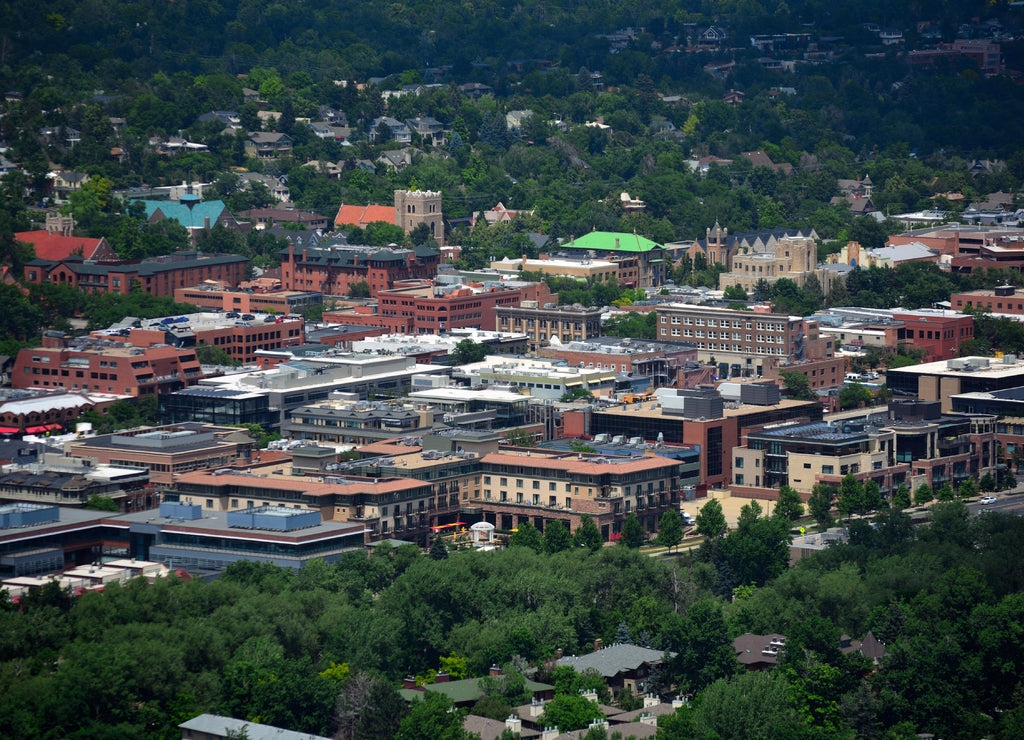 Downtown Boulder, Colorado on a Sunny Day