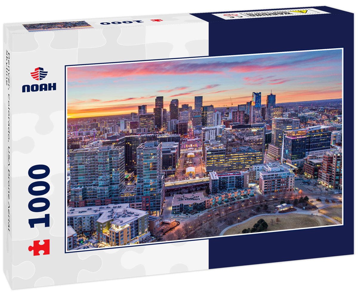 Denver, Colorado, USA Drone Aerial Skyline