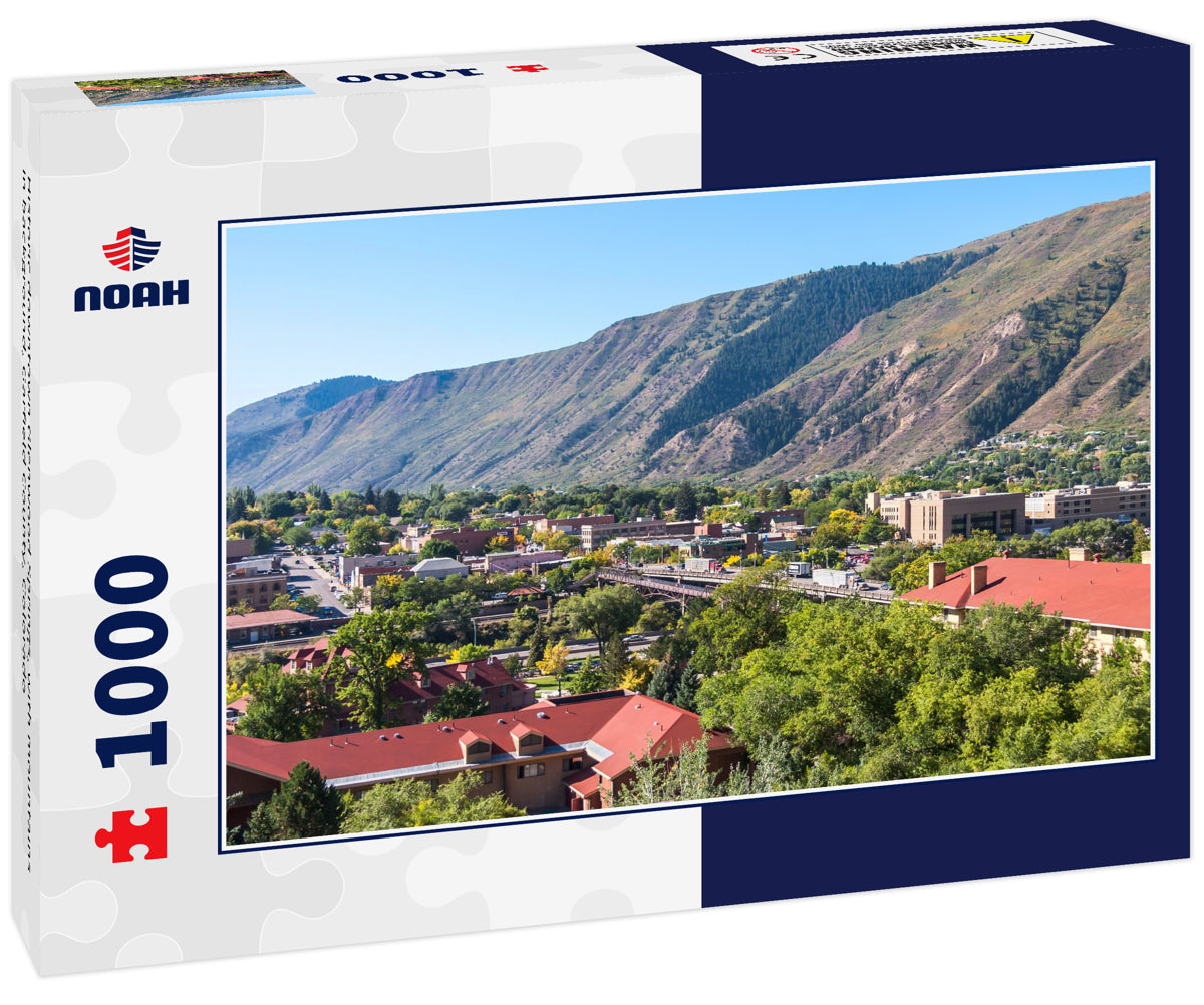 Historic downtown Glenwood Springs, with mountains in background, Garfield County, Colorado