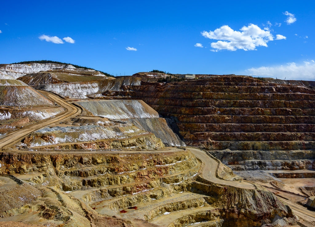 Victor Cresson Mine, an active open pit gold mine in Cripple Creek, Colorado, USA