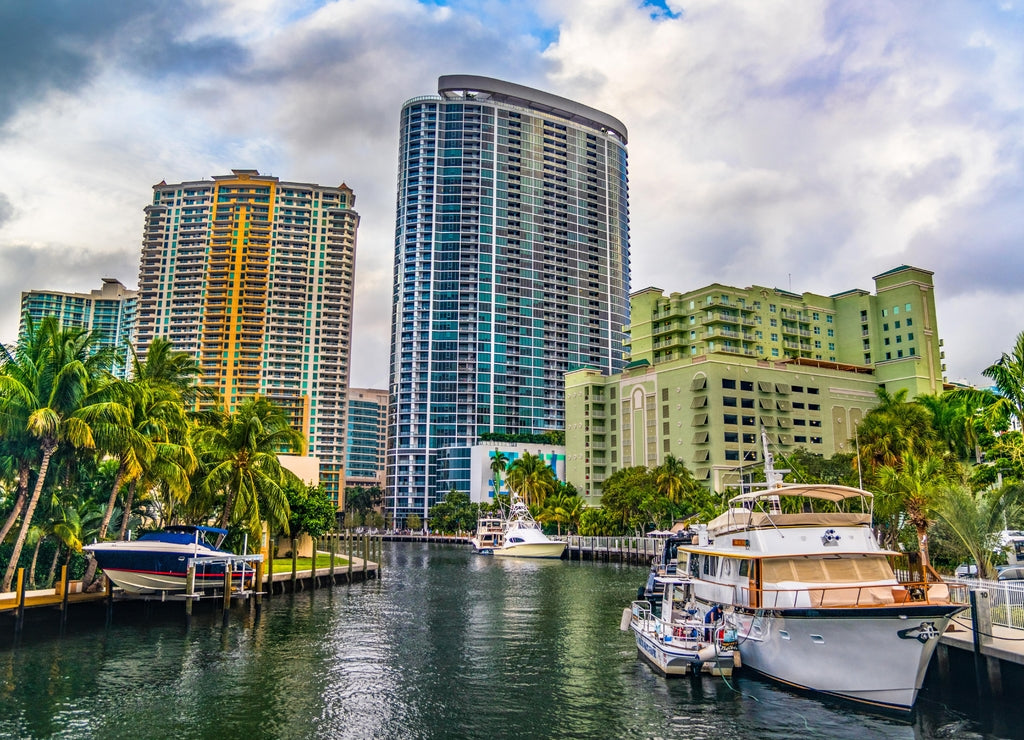 Downtown Fort Lauderdale, Florida, USA Skyline from Waterway