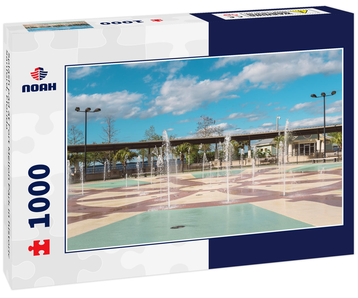 Splash pad at Fort Mellon Park in historic Sanford, Florida