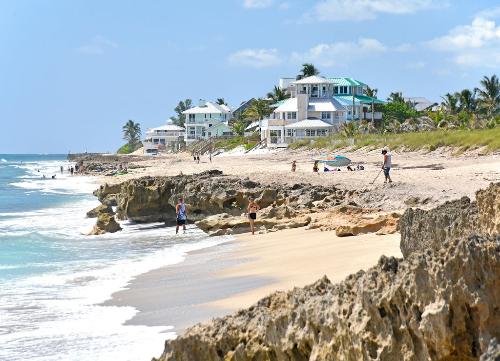 Coastline view at Stuart Rocks Beach in Stuart, Florida in Martin County