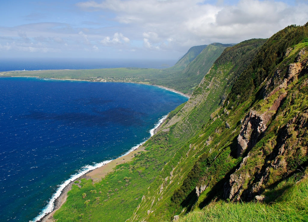 Sea cliffs of Kalaupapa Molokai Hawaii