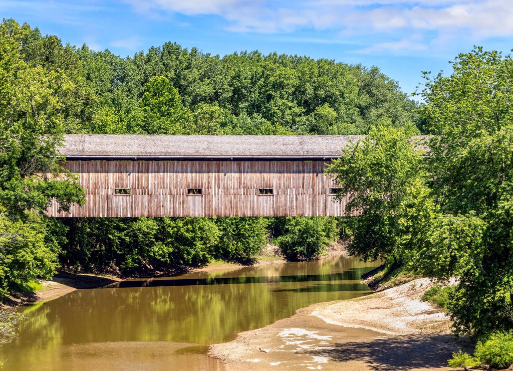 Jackson Covered Bridge is a modern replica of an 1832 bridge crossing the Embarras River at the same location in rural Cumberland County, Illinois