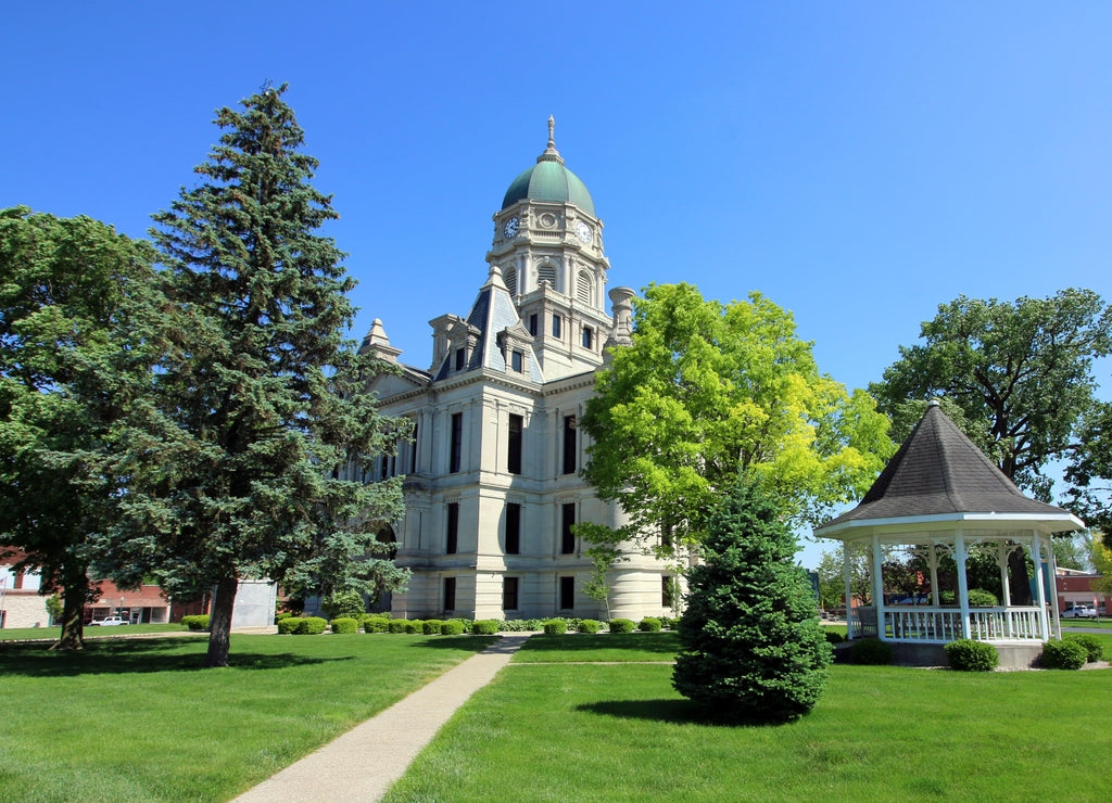 The Whitley County Courthouse is an historic courthouse building located at Van Buren and Main Streets in Columbia City, Indiana