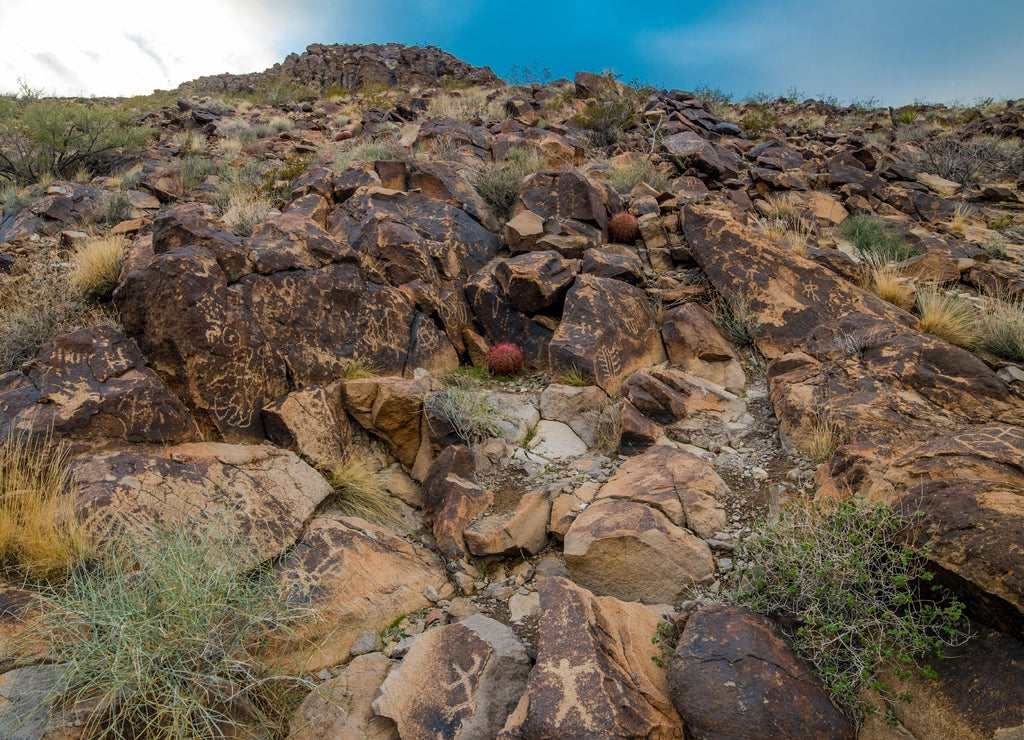 Petroglyphs in Sloan Canyon along hike outside Las Vegas, Nevada