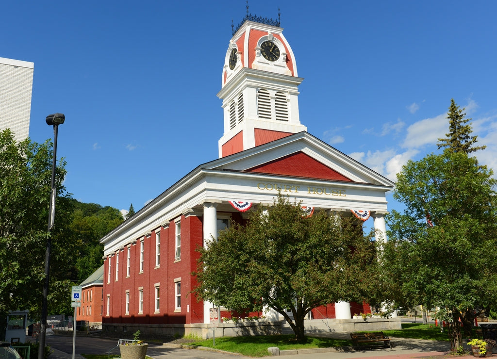 Court House of Washington County Building in downtown Montpelier, State of Vermont, USA