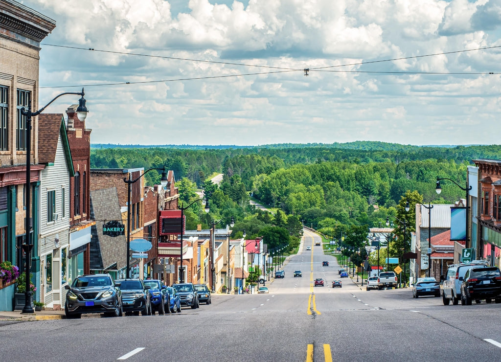 Crystal Falls City on a Hill in Northern Michigan UP