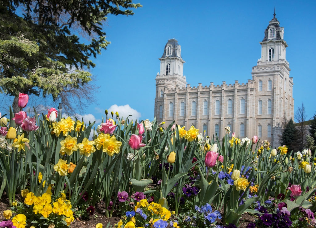 Latter Day Saint Temple grounds in Manti Utah