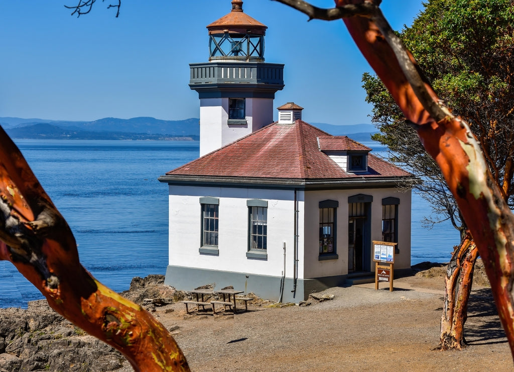 Lime Kiln Lighthouse on Friday Harbor island Washington