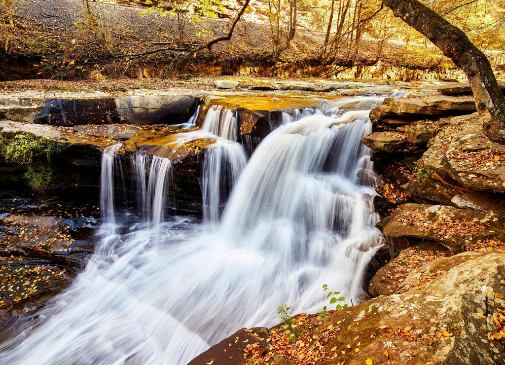 Dunloup Falls near the town of Thurmond in Fayette County, West Virginia.