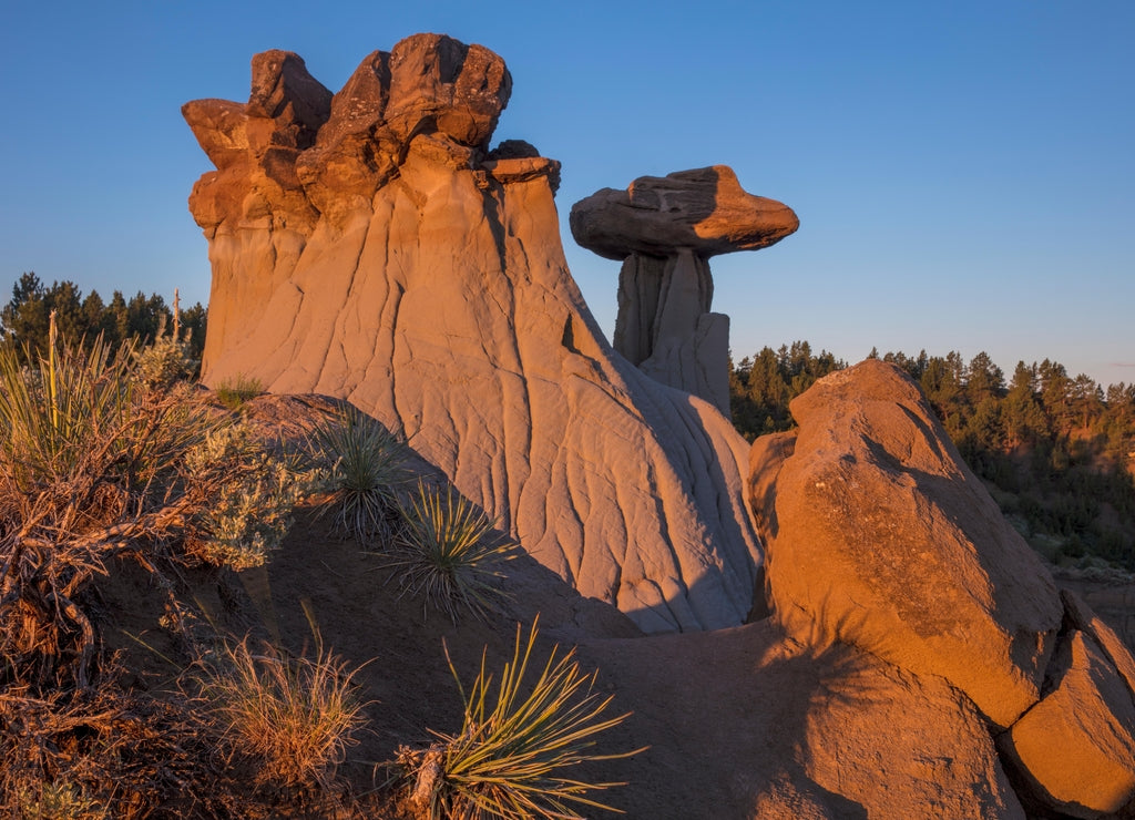 Badlands formations at Makoshika State Park in Glendive, Montana, USA