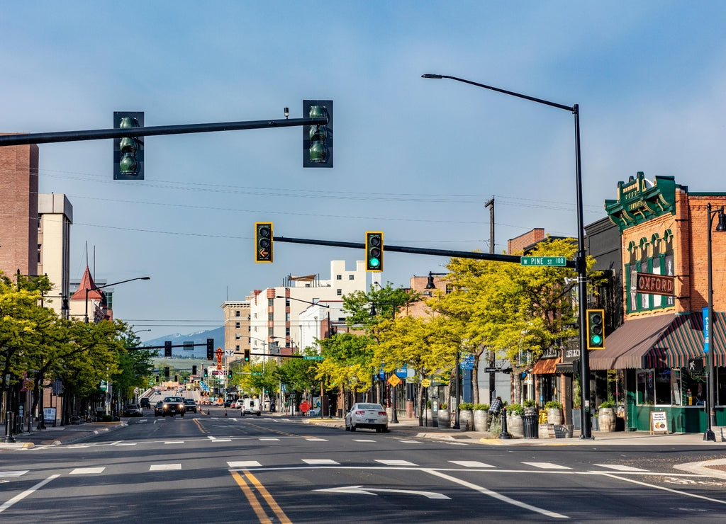 Higgins Avenue in downtown Missoula, Montana, USA