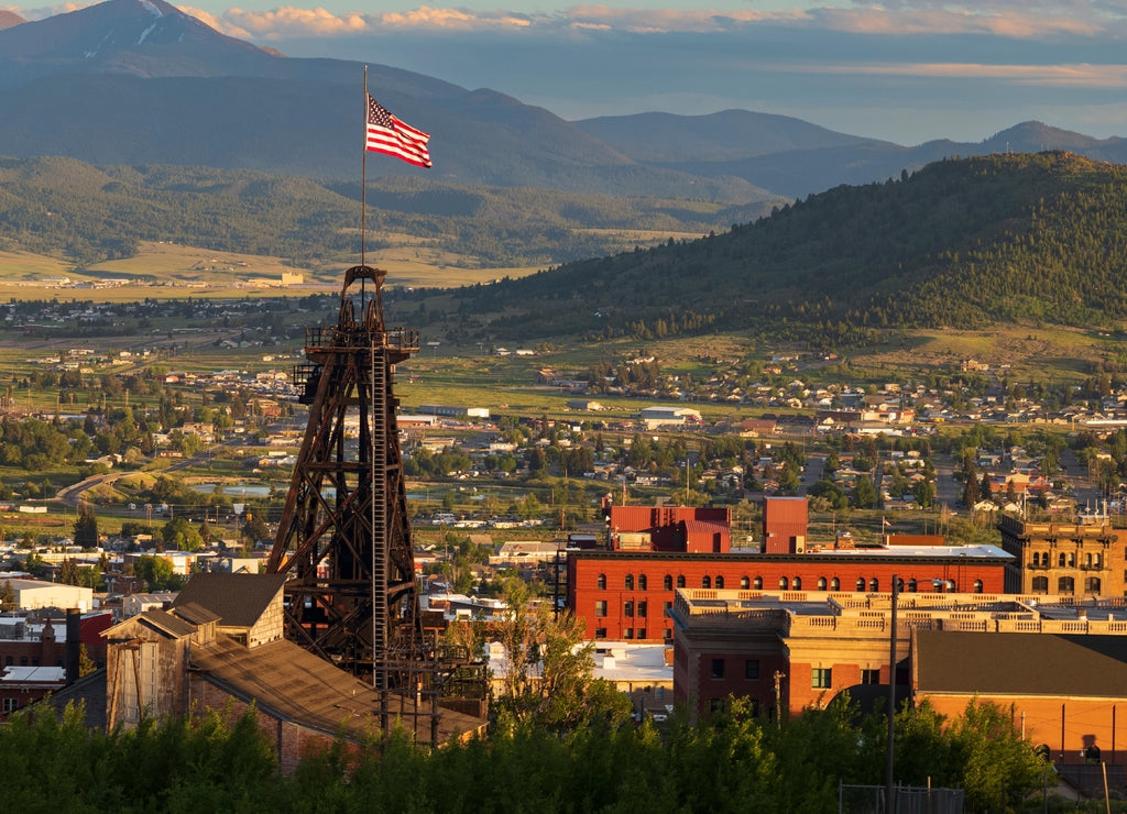 Headframes of Butte, Montana, remnants of mines of the early 1900's