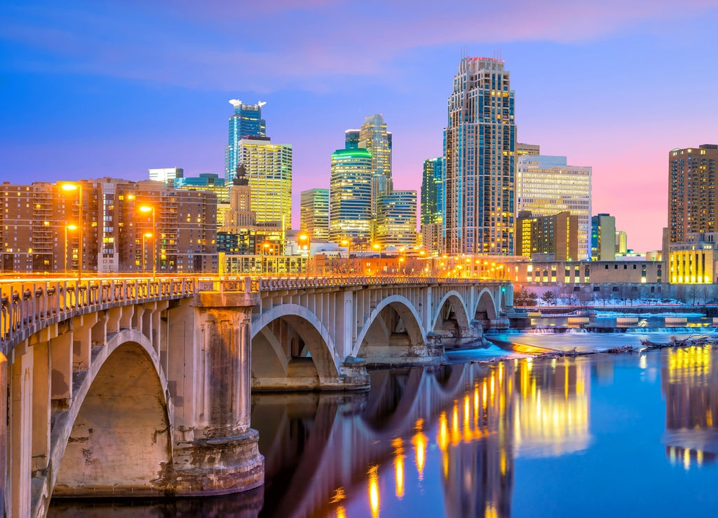 Minneapolis downtown skyline in Minnesota, USA