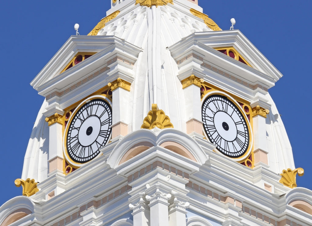 The Henry County Courthouse in Napoleon Ohio has a beautiful clock tower