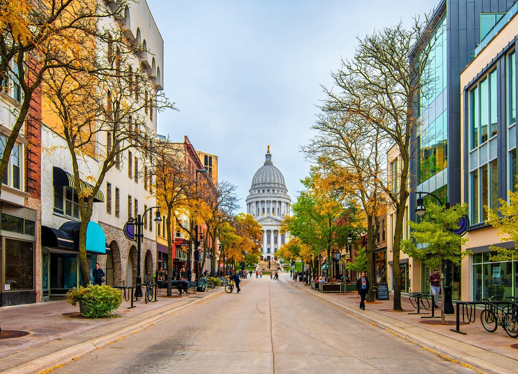 Wisconsin State Capitol view in Madison City of USA