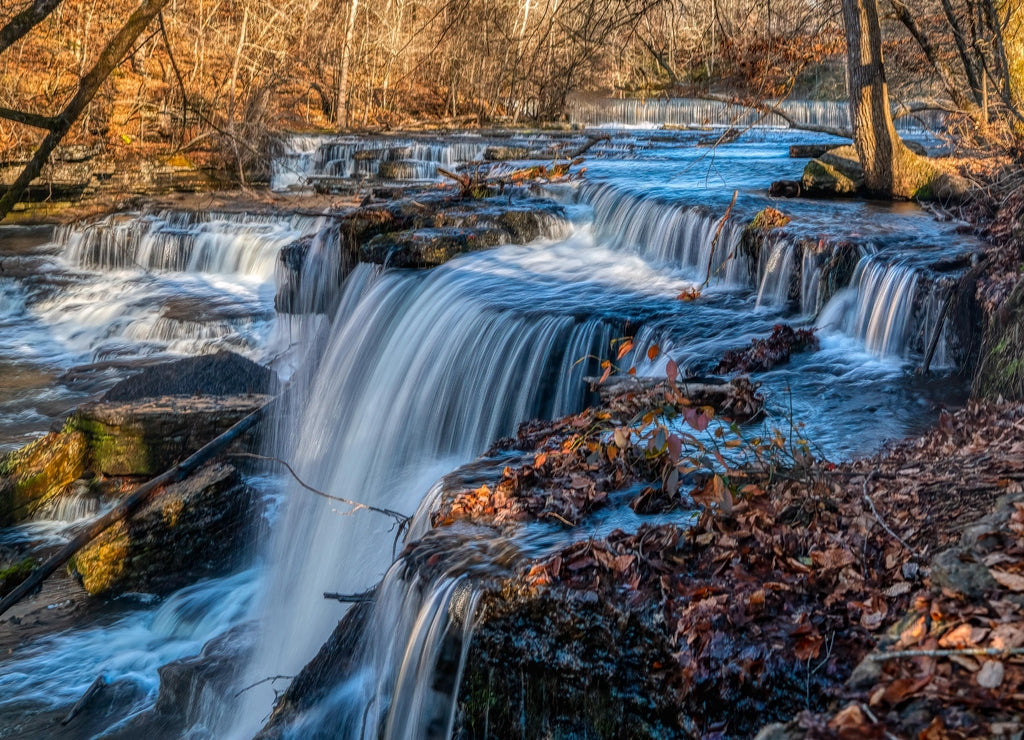 Beautiful waterfall at Old Stone Fort State Archaeological Park, Manchester, Tennessee