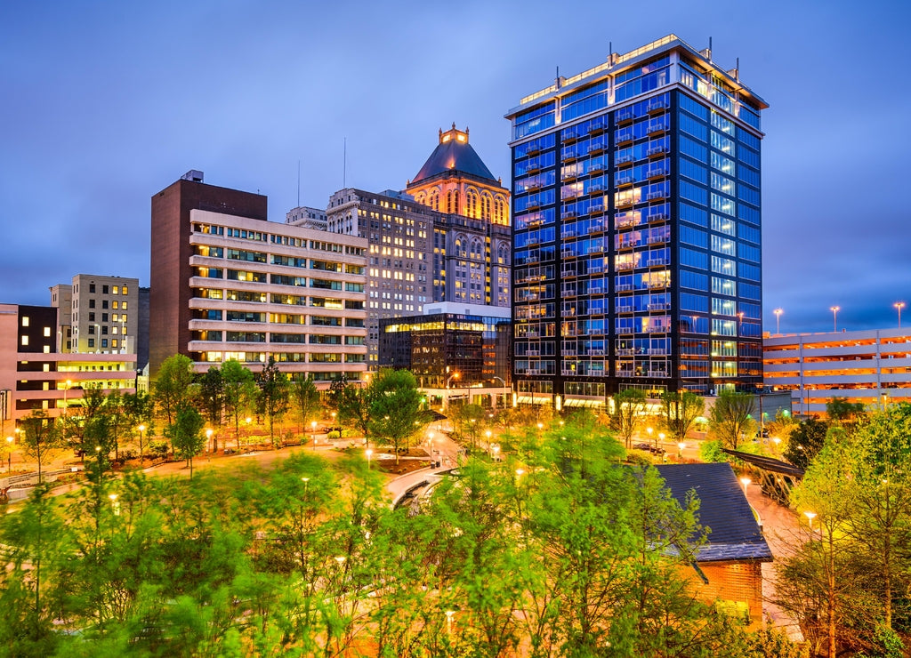 Greensboro, North Carolina, USA Downtown Skyline