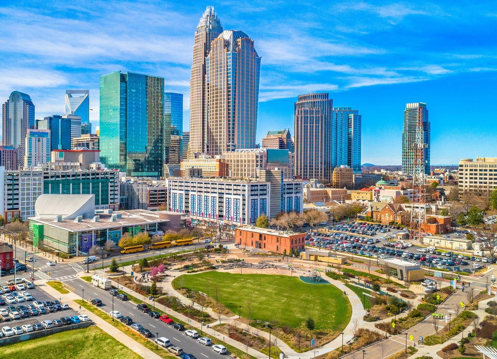 Downtown Charlotte North Carolina from First Ward Park