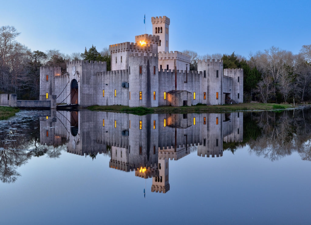 Newmans Castle and town center of Bellville, Texas