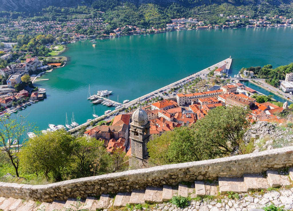 Old Town of Kotor from the Castle, Montenegro