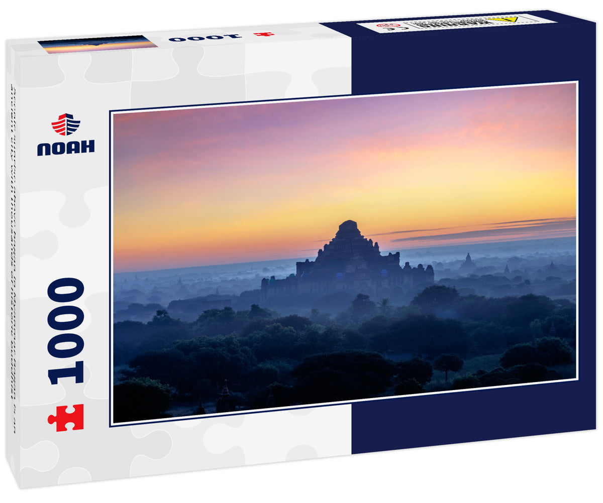 Scenic sunrise above bagan in Myanmar Bagan is an ancient city with thousands of historic buddhist