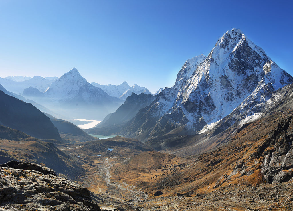 Ama Dablan and Cholatse peaks from Dzongla, Chola Pass, Nepal