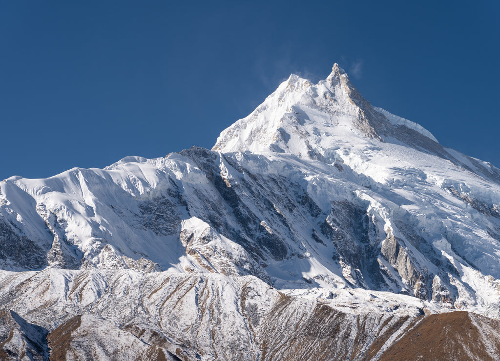 Manaslu mountain peak, eighth highest mountain peak in the world, Himalayas mountain range, Nepal