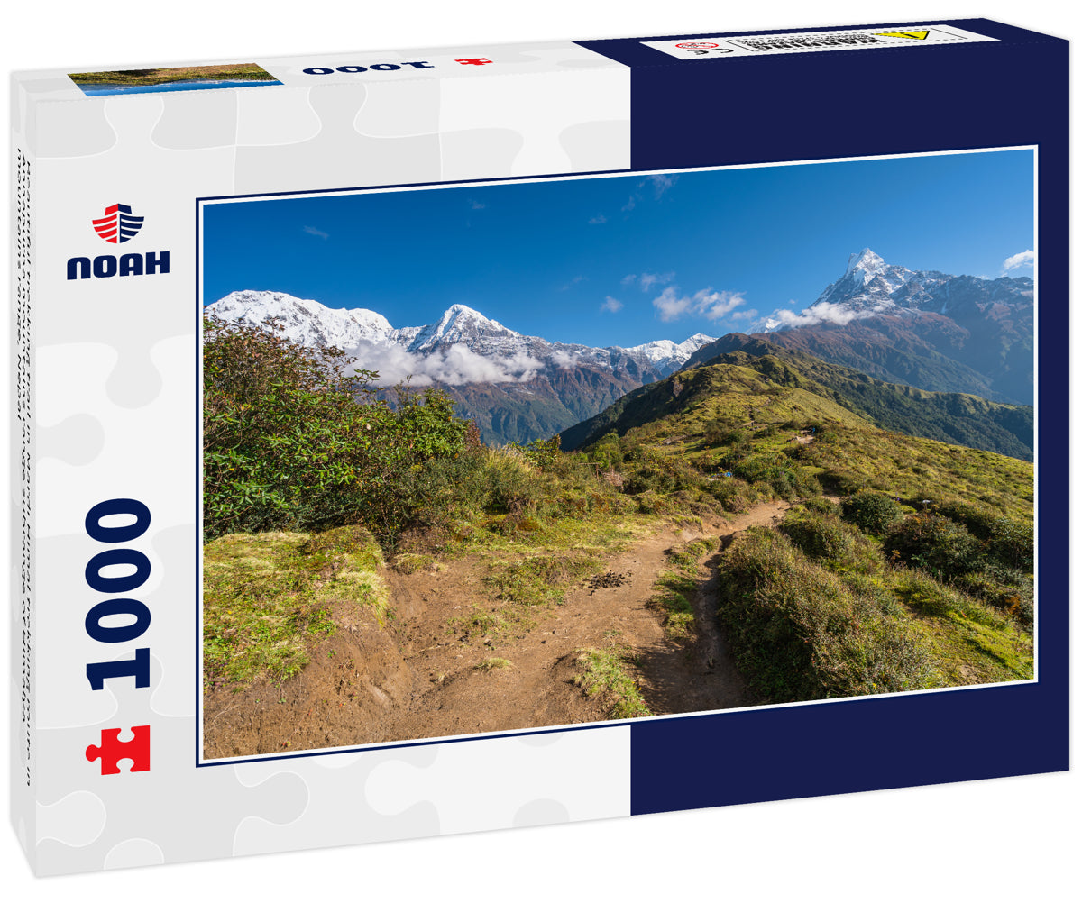 Beautiful trekking trail in Mardi Himal trekking route in Annapurna mountains range subrange of Himalya mountains range, Nepal