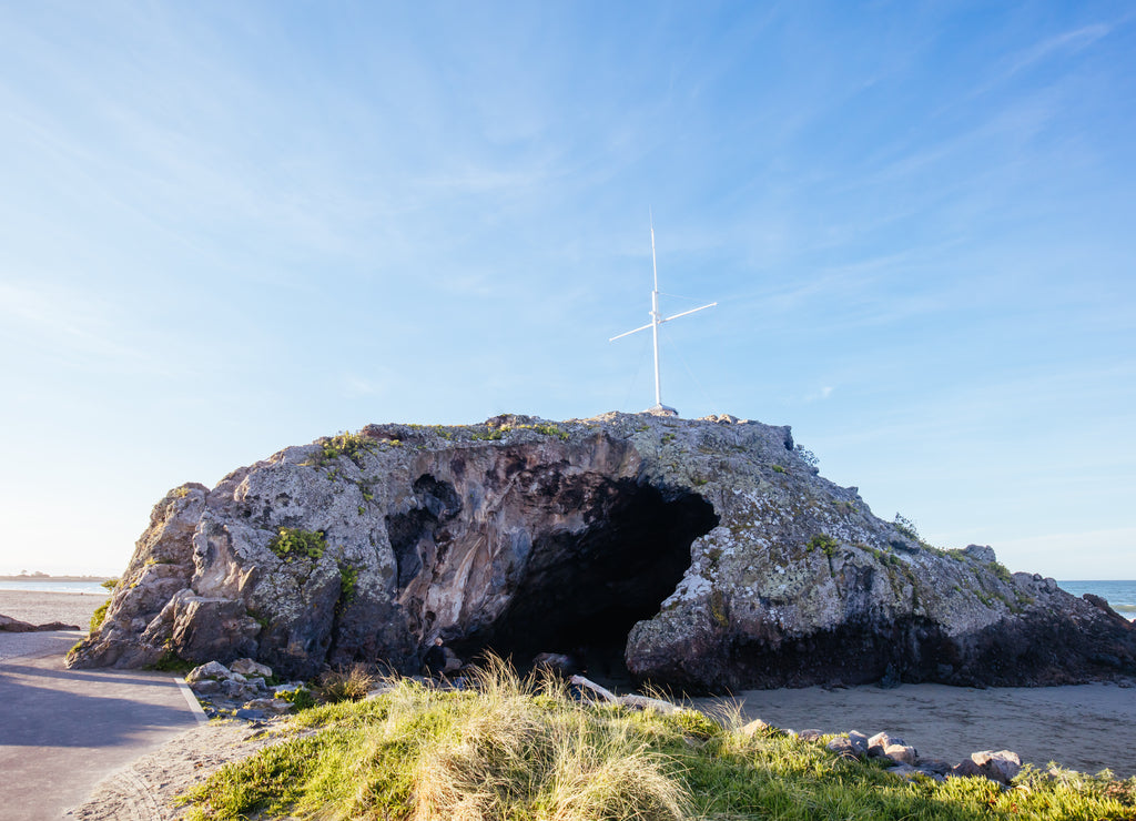 Cave Rock at Sumner Beach in Christchurch New Zealand