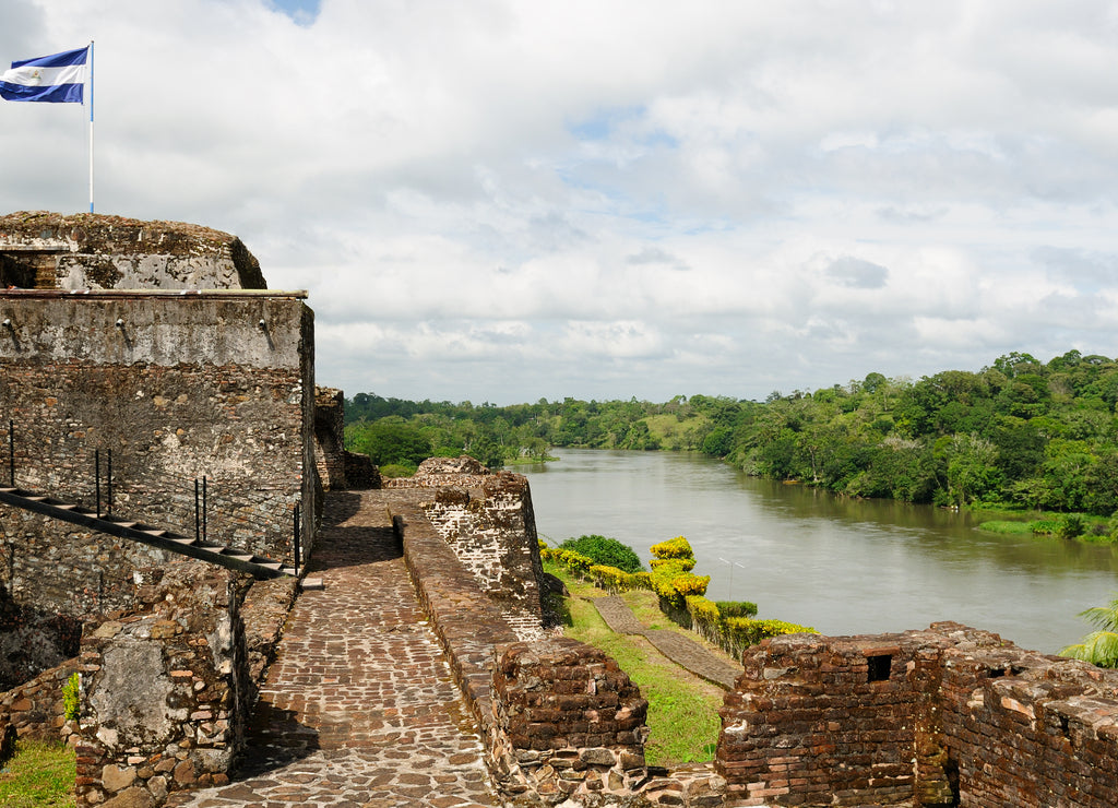Fortified castle in El Castillo in Nicaragua