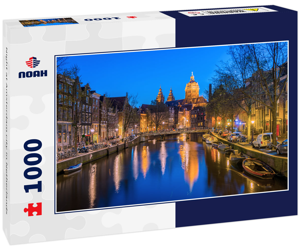 Night at Amsterdam city in Netherlands