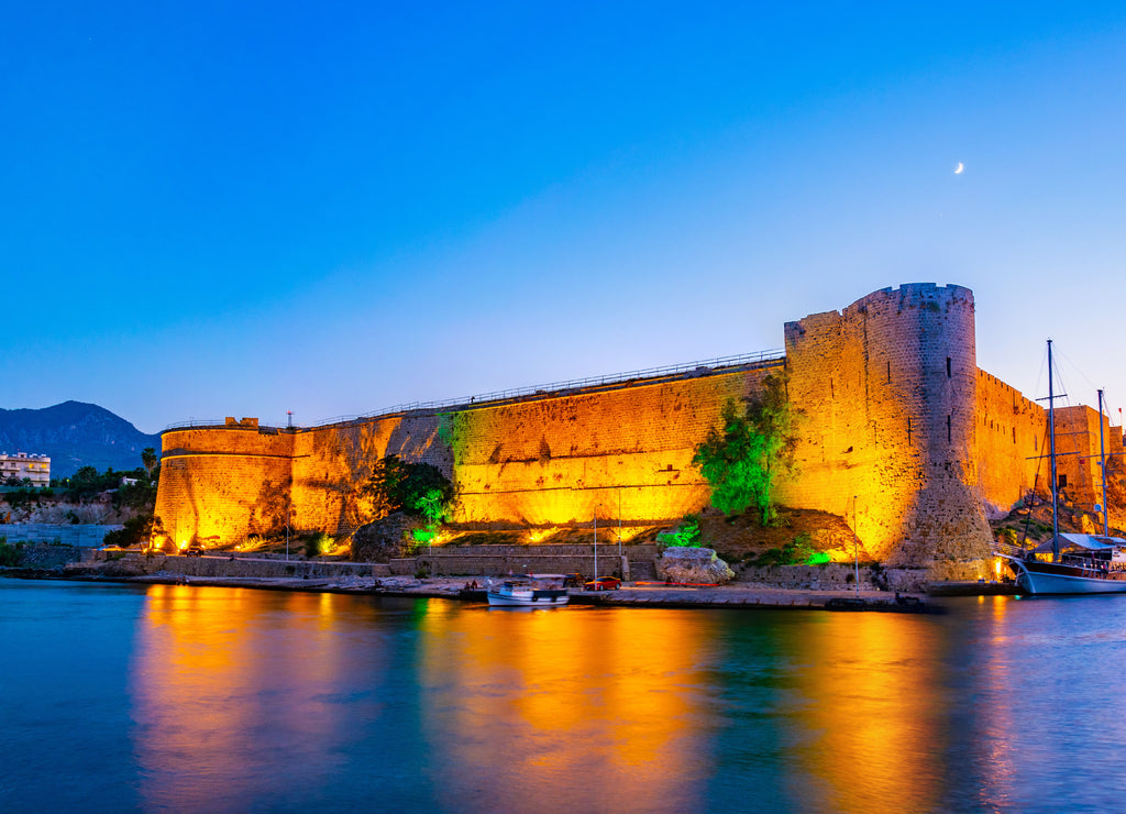 Sunset view over Kyrenia castle, Northern Cyprus