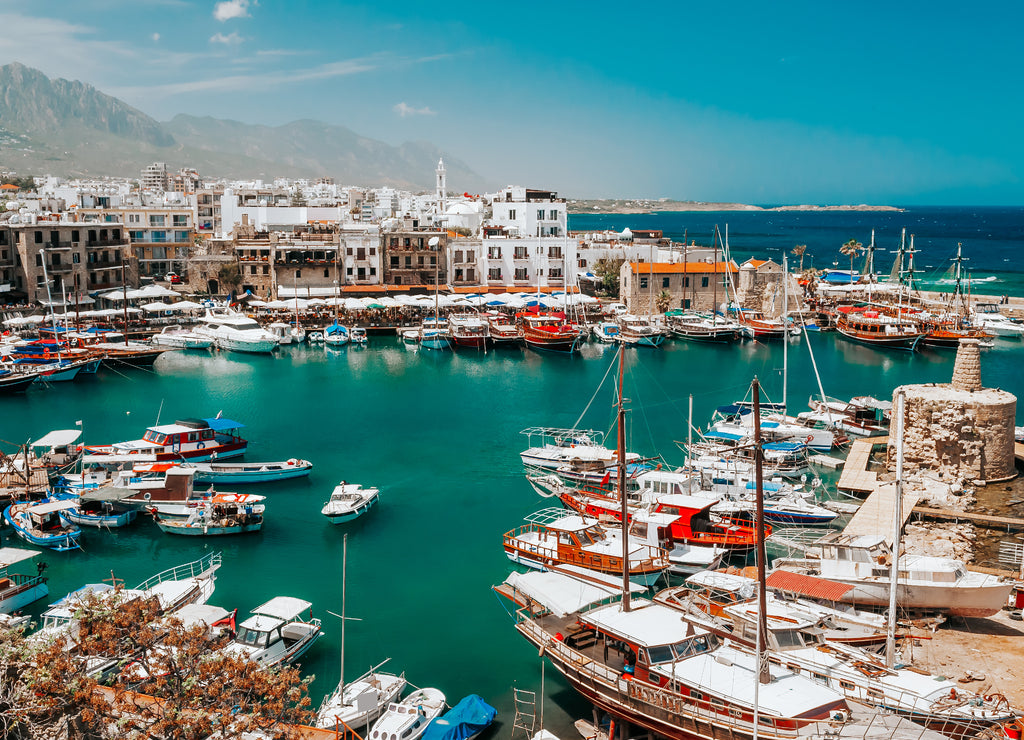 View of the harbour from the castle walls. Kyrenia, Northern Cyprus