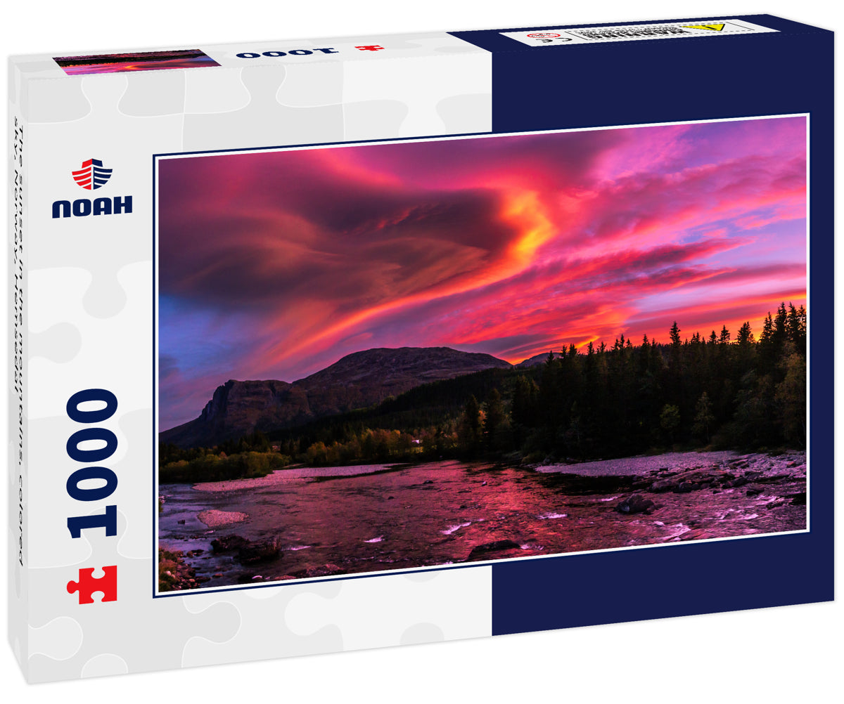 The sunset in the mountains, colored sky, Norway, Hemsedal