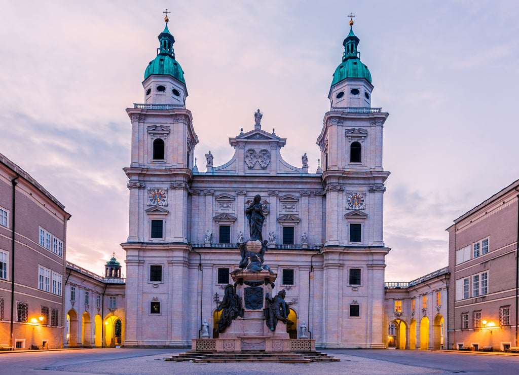 The Salzburg Cathedral in Austria at sunrise