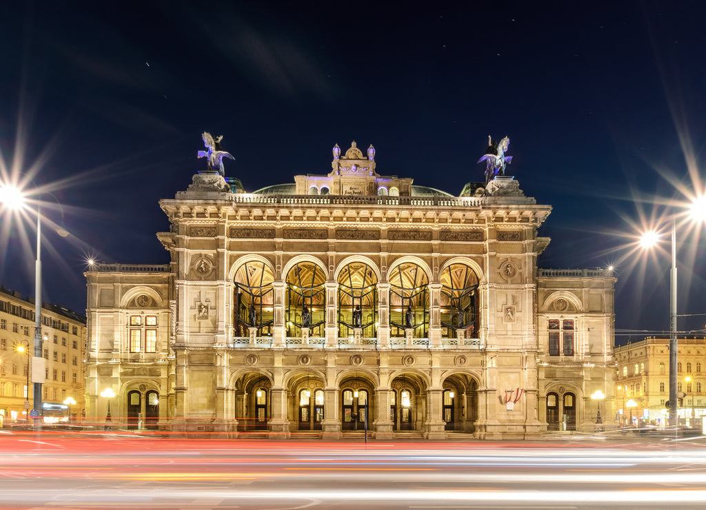 Vienna state opera in the evening. Austria