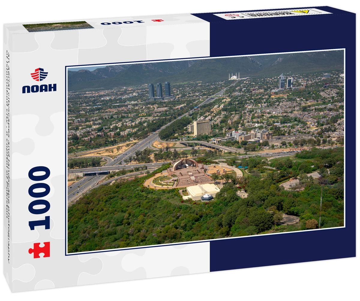 an aerial cityscapes and landscape photography of Islamabad city , a capital of Pakistan