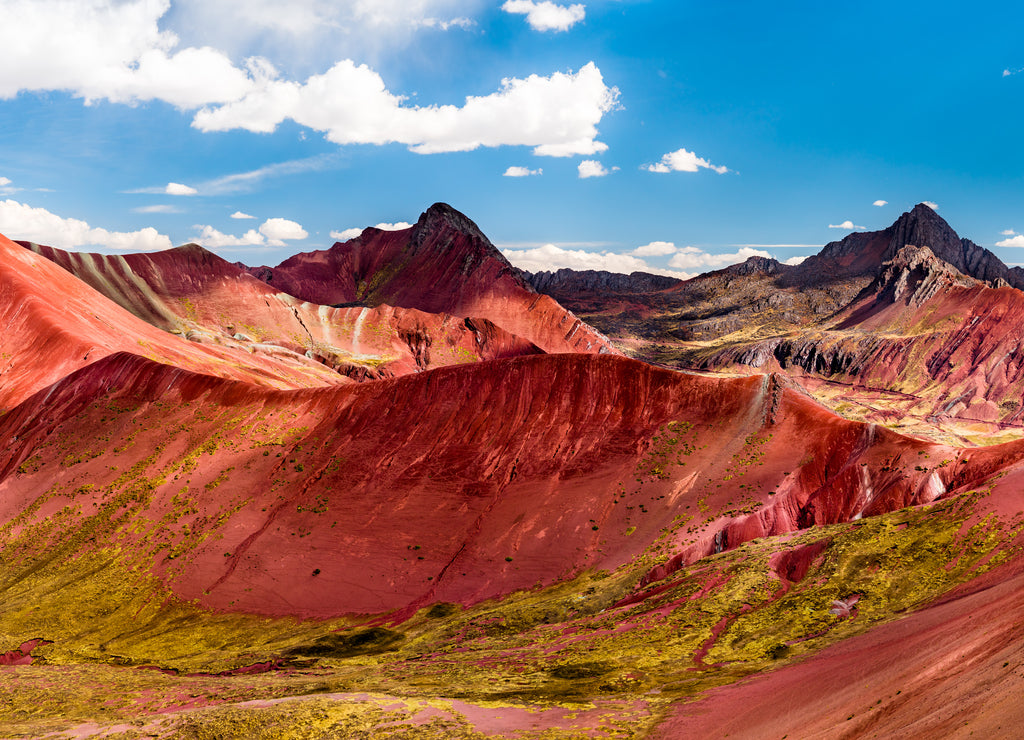 Red Valley at Vinicunca Rainbow Mountain near Cusco in Peru
