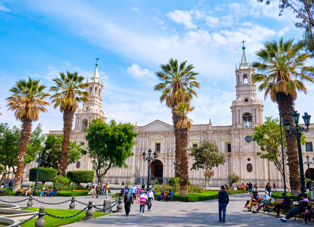 Basilica Cathedral of Arequipa in Peru