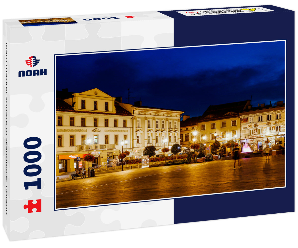 Main market square in Wadowice, Poland