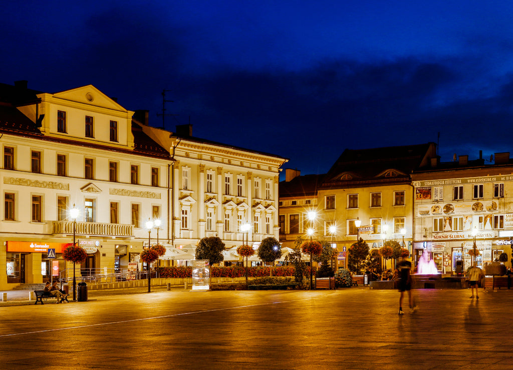 Main market square in Wadowice, Poland